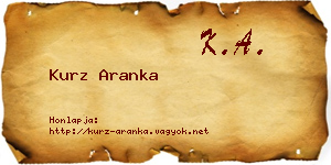 Kurz Aranka névjegykártya